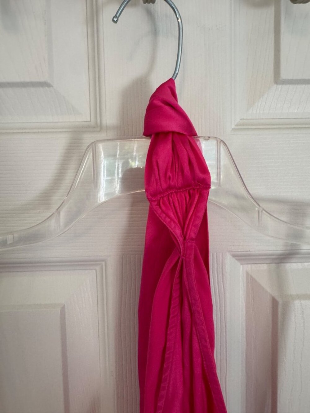 Seroya Kendall Silk Halter Mini Dress Hot Pink Backless Elegant Satin Medium - Picture 6 of 12